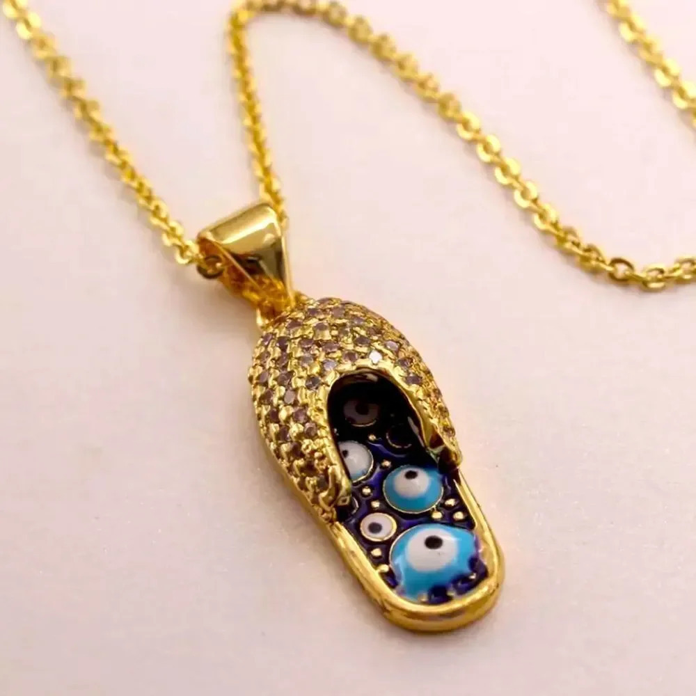 🧿Necklace with lucky charm evil eye pendant🧿